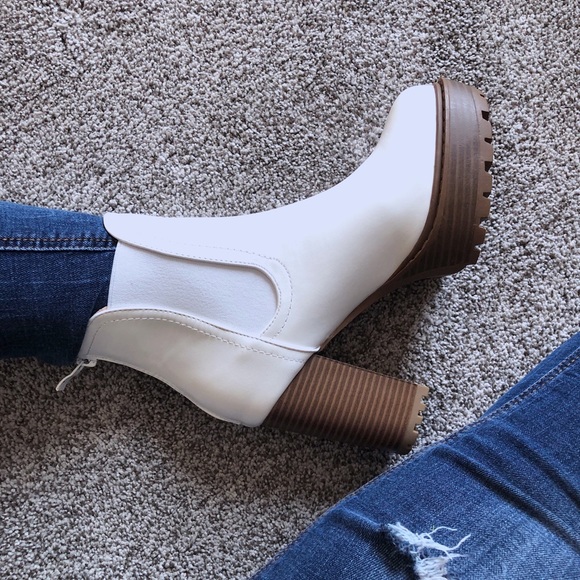 White platform booties. Boutique item. Even more beautiful in person. - Picture 7 of 8